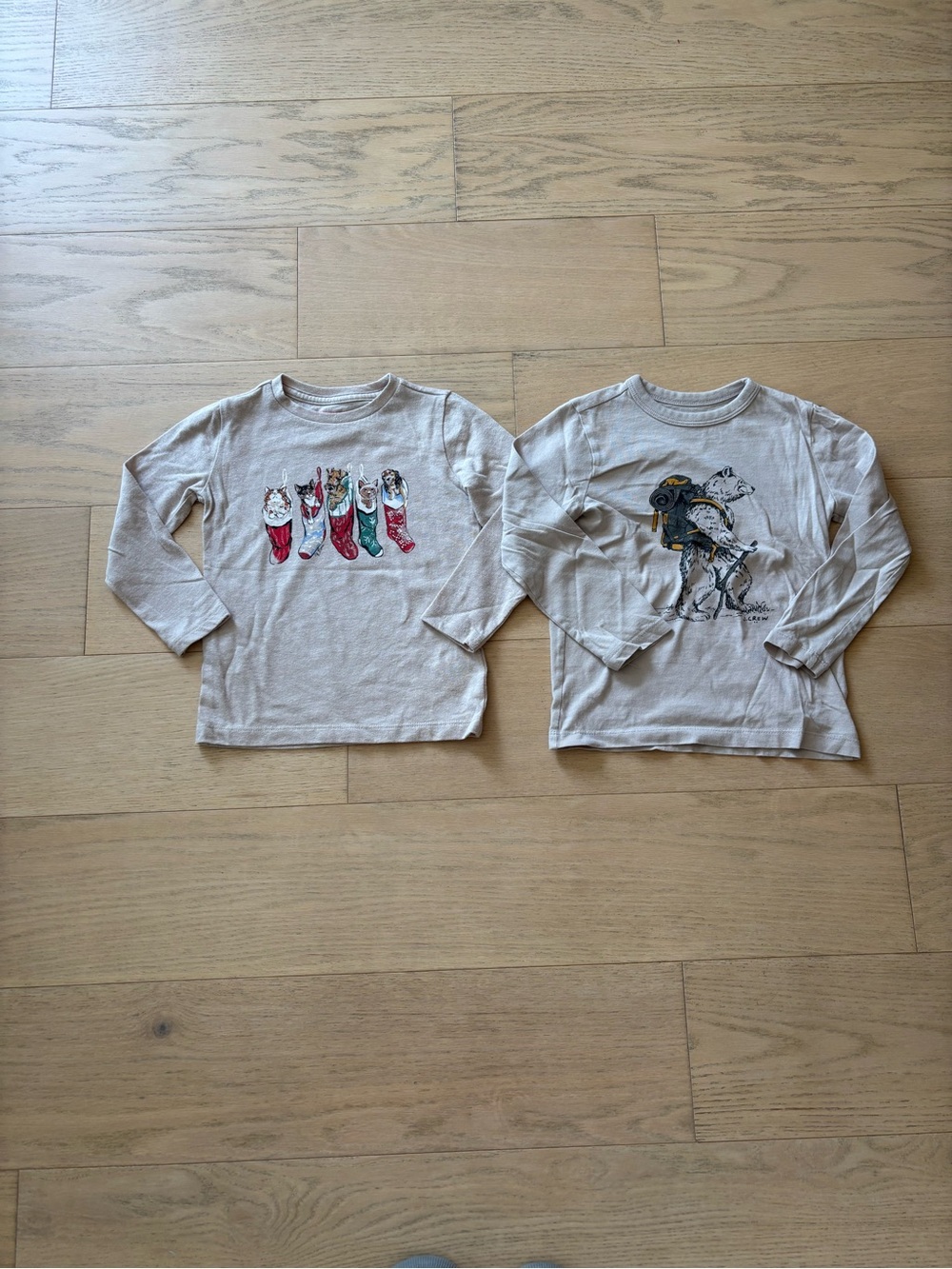 2 pack kid jcrew crewcuts long sleeve tee, size XXS